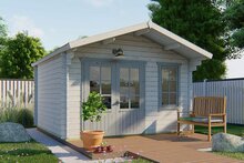 Blokhut Ulrik 380x380 cm + luifel 70 cm - Tuinhuis