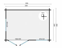 Blokhut Philip 350 x 250 cm - Tuinhuis
