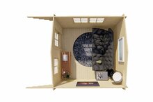 Blokhut Riho 320x320 cm + luifel 120 cm - Tuinhuis
