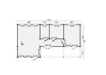 Blokhut Letterkenny 1120 x 595 x 304 cm - Prefab Houten Woning - Luxe Tuinhuis