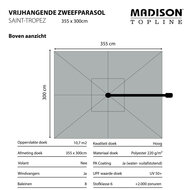 Zweefparasol Saint-Tropez 355x300cm Grey
