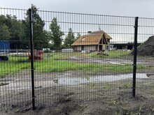 Hekwerkpaal 6 x 4 cm voor Dubbelstaafmat - Incl. Beugels &amp; Kap
