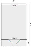 Camping Pod Single 240 x 400 cm - Vakantie chalet / Tuinhuis / Kantoor 