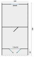 Camping Pod Double 240 x 480 cm - Vakantie chalet / Tuinhuis / Kantoor 