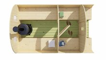 Saunabarrel vurenhout &Oslash;205 x 350 cm