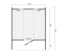 Saunabarrel | &Oslash;205 x 250 cm | 42 mm | Thermowood