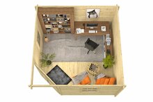 Blokhut Lotte 400 x 400 cm Hoekblokhut - Tuinhuis