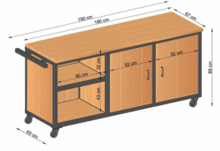 Houten Buitenkeuken Acero met stalen frame 180 cm - Countrywood