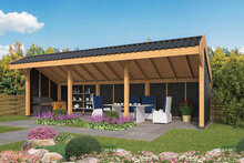 Kapschuur Boekelo Douglas 900 x 340 cm - Zwarte wanden