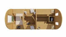 Sauna POD Tolva &Oslash;230 x 480 cm - thermowood 42mm 