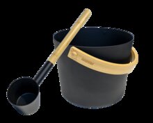 Sauna accessoire Harvia emmer en pollepel staal zwart