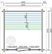 Saunahuis Tampere XXS - 40 mm onbehandeld