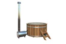 Hottub met externe RVS kachel Ø180 cm thermowood