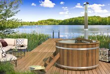Hottub met interne RVS kachel &Oslash;180 cm thermowood