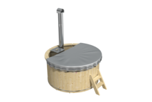 Hottub / Spa vurenhout &oslash;200xH105cm met interne aluminium kachel