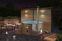Deluxe XL Hottub Thermowood met externe RVS kachel - Spa 226cm