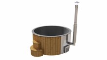 Deluxe XL Hottub Thermowood met externe RVS kachel - Spa 226cm