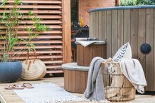 Deluxe XL Hottub Thermowood met externe RVS kachel - Spa 226cm