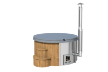Deluxe XL Hottub Thermowood met externe RVS kachel - Spa 226cm