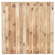 Tuinscherm grenen groen ge&iuml;mpregneerd 17-planks (15 + 2) Coevorden 180 x 180 cm