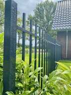 Spijlenpaneel rond doorgestoken RAL6009 (Dennengroen)