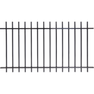 Spijlenpaneel rond doorgestoken
