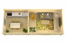 Blokhut Big Lauren 930 x 400 x 351 cm Wanddikte 70 mm - Tuinhuis