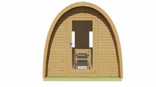 Sauna POD Tolva Ø230 x 260 cm - thermowood 42mm