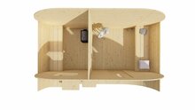 Sauna Oval 42mm - onbehandeld vuren