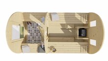 Sauna POD Tolva Ø230 x 400 cm - vurenhout 38mm