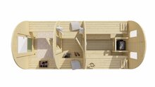Sauna POD Tolva Ø230 x 480 cm - vurenhout 38mm