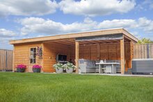 Overkapping Twello Douglas 794 x 400 cm - Blanke wanden