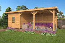 Overkapping Twello Douglas 794 x 400 cm - Blanke wanden