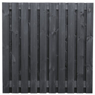 Tuinscherm vuren zwart gespoten 21-planks (19 + 2) Stuttgart 180 x 180 cm