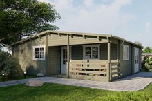 Blokhut Azores 941 x 848 x 317 cm - Prefab Houten Woning - Luxe Tuinhuis