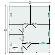 Blokhut Ardee 700 x 817 x 317 cm - Prefab Houten Woning - Luxe Tuinhuis