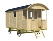 Pipowagen 500 x 240 cm met veranda - Zigeunerwagen&nbsp;Kathy 