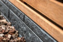 Tuinscherm hardhout kunstmatig gedroogd 40-planks (36 + 4) Prinsenbeek 180 x 180 cm (Bangkirai)