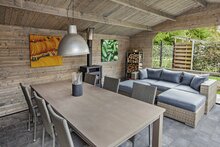 Blokhut Mokka 900 x 400 x 279 cm - Kapschuur Tuinhuis met overkapping