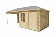 Blokhut Olson met overkapping 705 x 300 x 292 cm - Tuinhuis