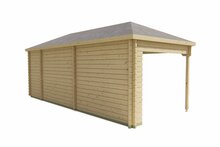 Blokhut Olson met overkapping 705 x 300 x 292 cm - Tuinhuis