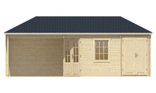 Blokhut Olson met overkapping 705 x 300 x 292 cm - Tuinhuis