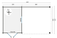  Blokhut Diederick 625 x 375 x 234 cm - Tuinhuis