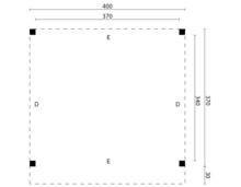 Overkapping Rijssen Douglas 400 x 400 cm - Zwart Ge&iuml;mpregneerd