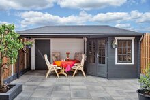Blokhut Niklas met overkapping 575 x 250 x 259 cm - Tuinhuis