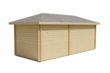 Blokhut Niklas met overkapping 575 x 250 x 259 cm - Tuinhuis