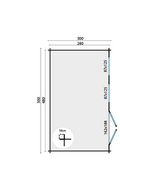 Blokhut Aiste 500 x 300 x 243 cm Wanddikte 40 mm
