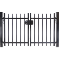 Dubbele spijlenpoort rond doorgestoken 250 cm