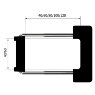U-beugel 60 x 40 mm, complete set