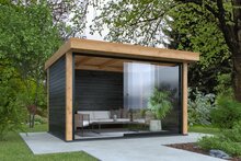 Overkapping Ommen Douglas 400x300cm - Zwarte wanden